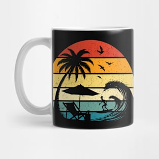 Alien Surfing On Tropical Beach Summer Vacation Surfer Mug